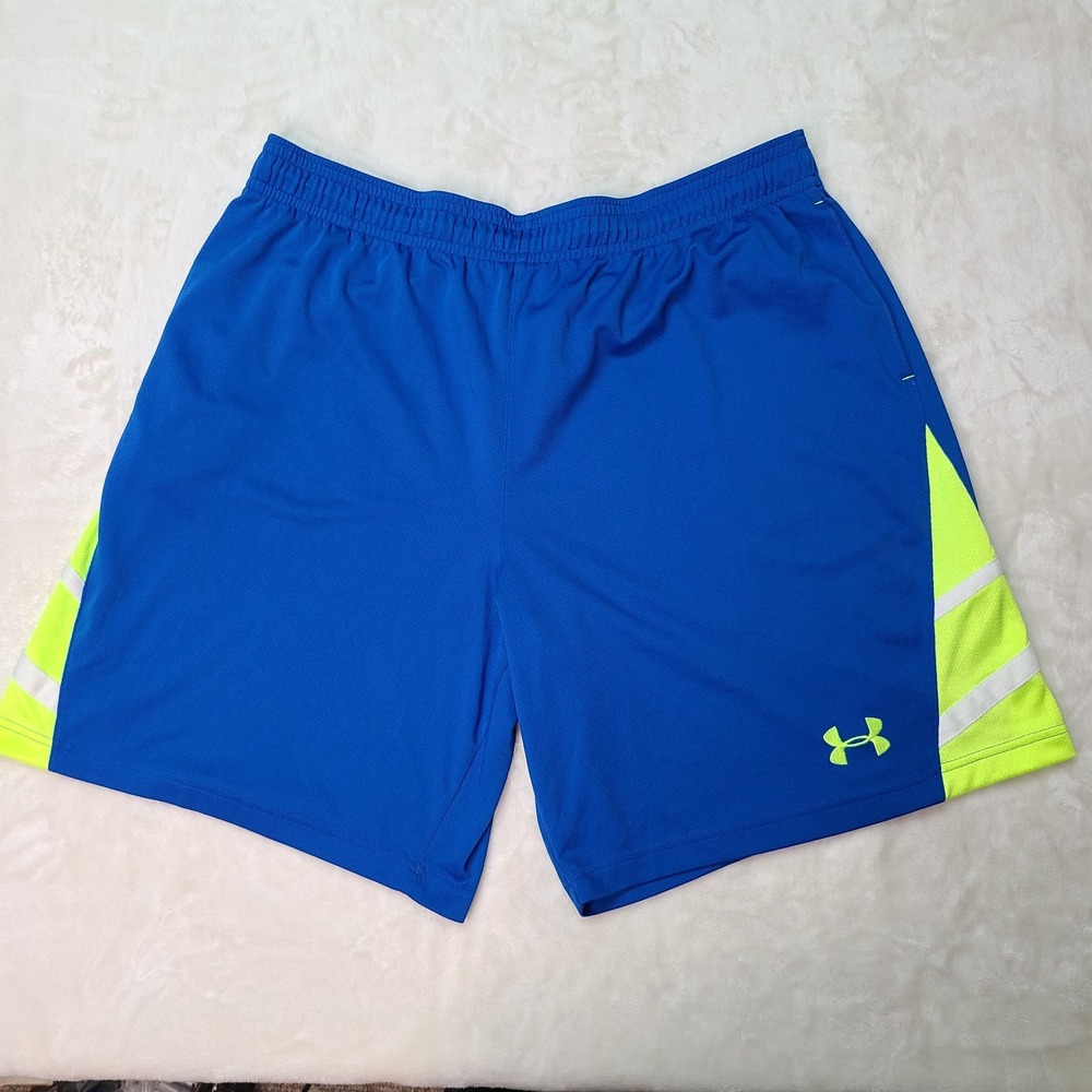 Under Armour Men's Big Timin Basketball Shorts 3XL Blue Mesh Drawstring Elastic